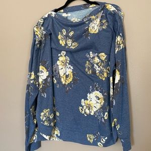 Maurices Floral Button Sweatshirt